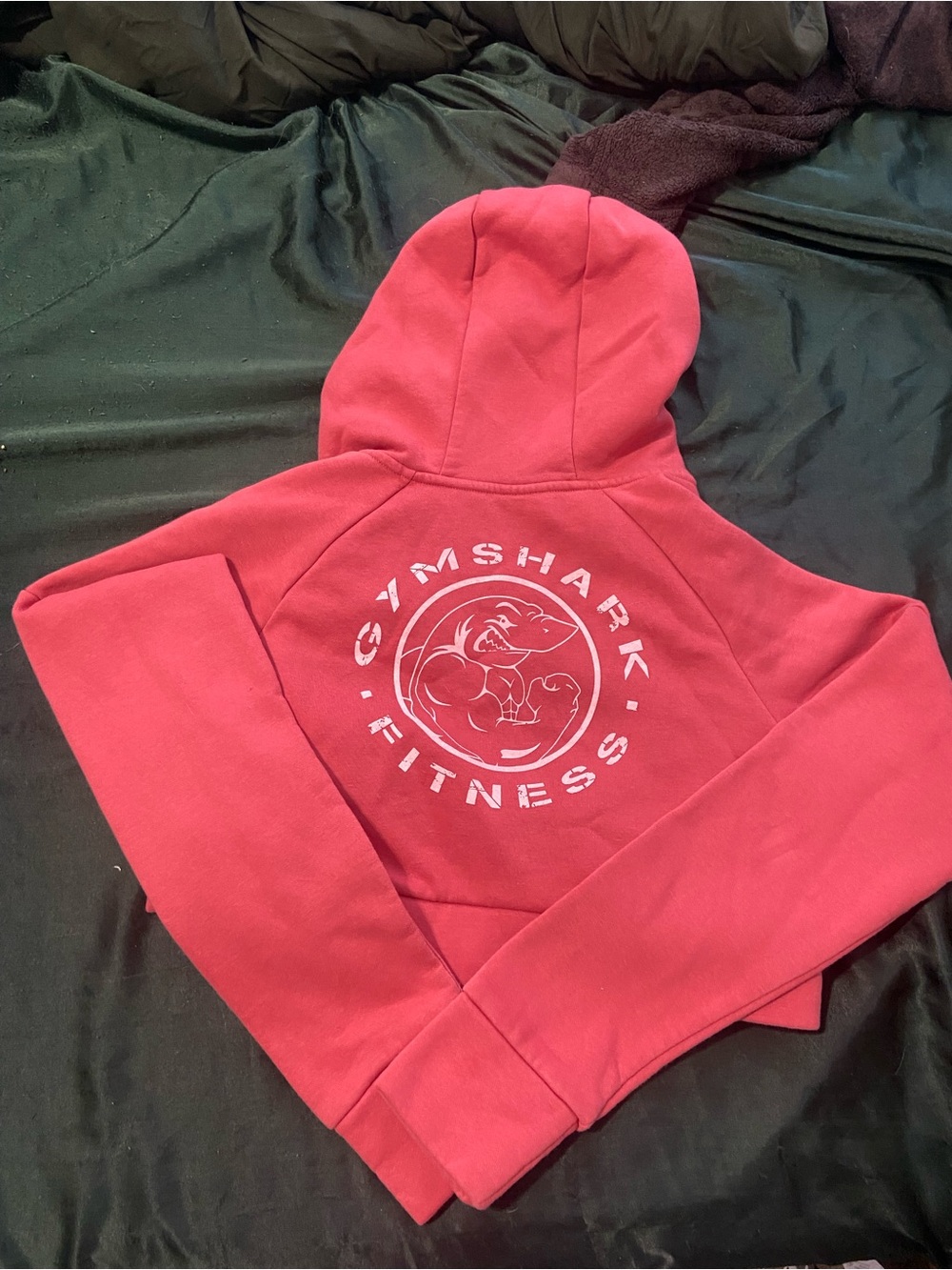 Gym shark cropped zip hoodie
